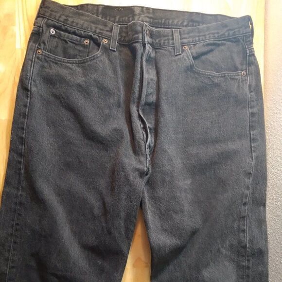 Vintage Levi's 501 Button Fly Black Denim Jeans 40x30 - Picture 3 of 9